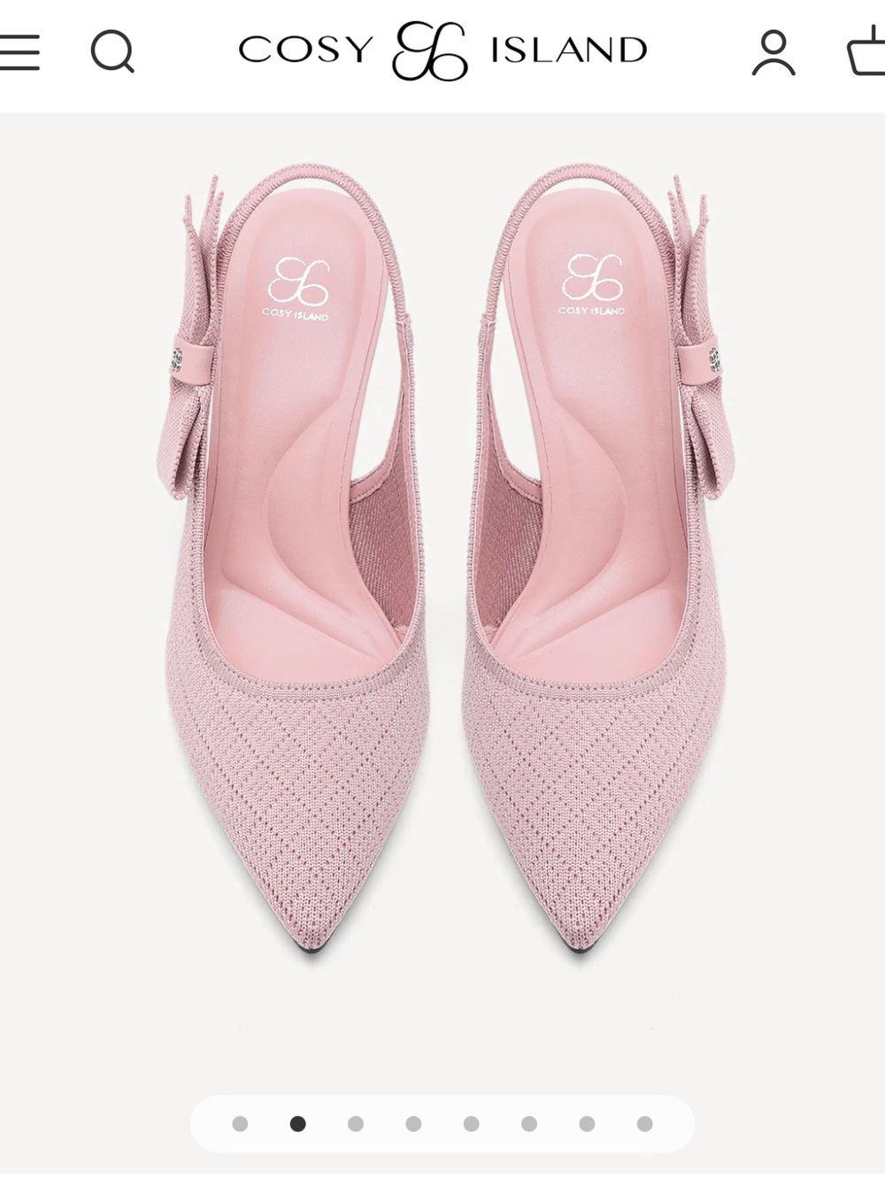 EverLush Pink Bowknot Pointed-Toe Heeled Slingback